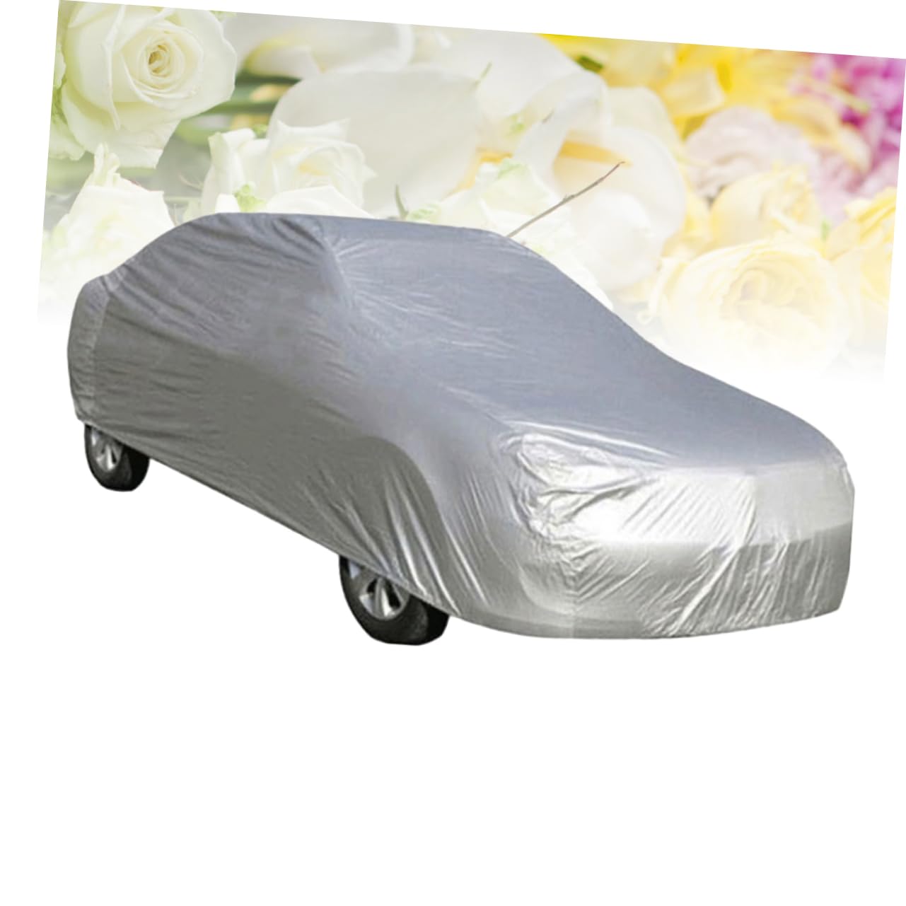 Anneome Car Sunscreen Cover Car Cover for Silver Outdoor Vehicle Against Rain Sun and for — view 3