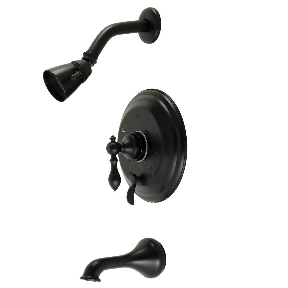 Kingston Brass KB36300ACL American Classic Tub and Shower Faucet, 7.13 x 4.94 x 7.5, Matte Black