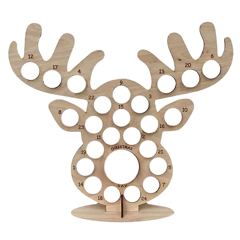 CTRLZS Wooden Christmas Countdown Calendar Christmas Tree Countdown Calendar Chocolate Stand B