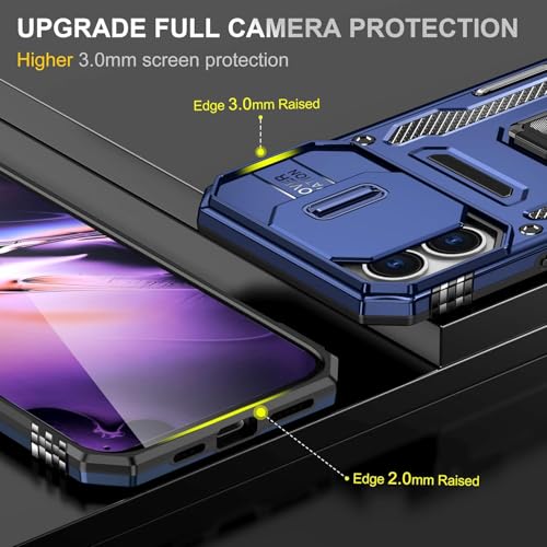 Image of Luxe Back Cover for Compatibe for Apple iPhone 16 | D10 Tough Armor Case | Sliding Camera Shield | 360 Protection | Kickstand Ring Holder | Military-Grade Bumper Case
