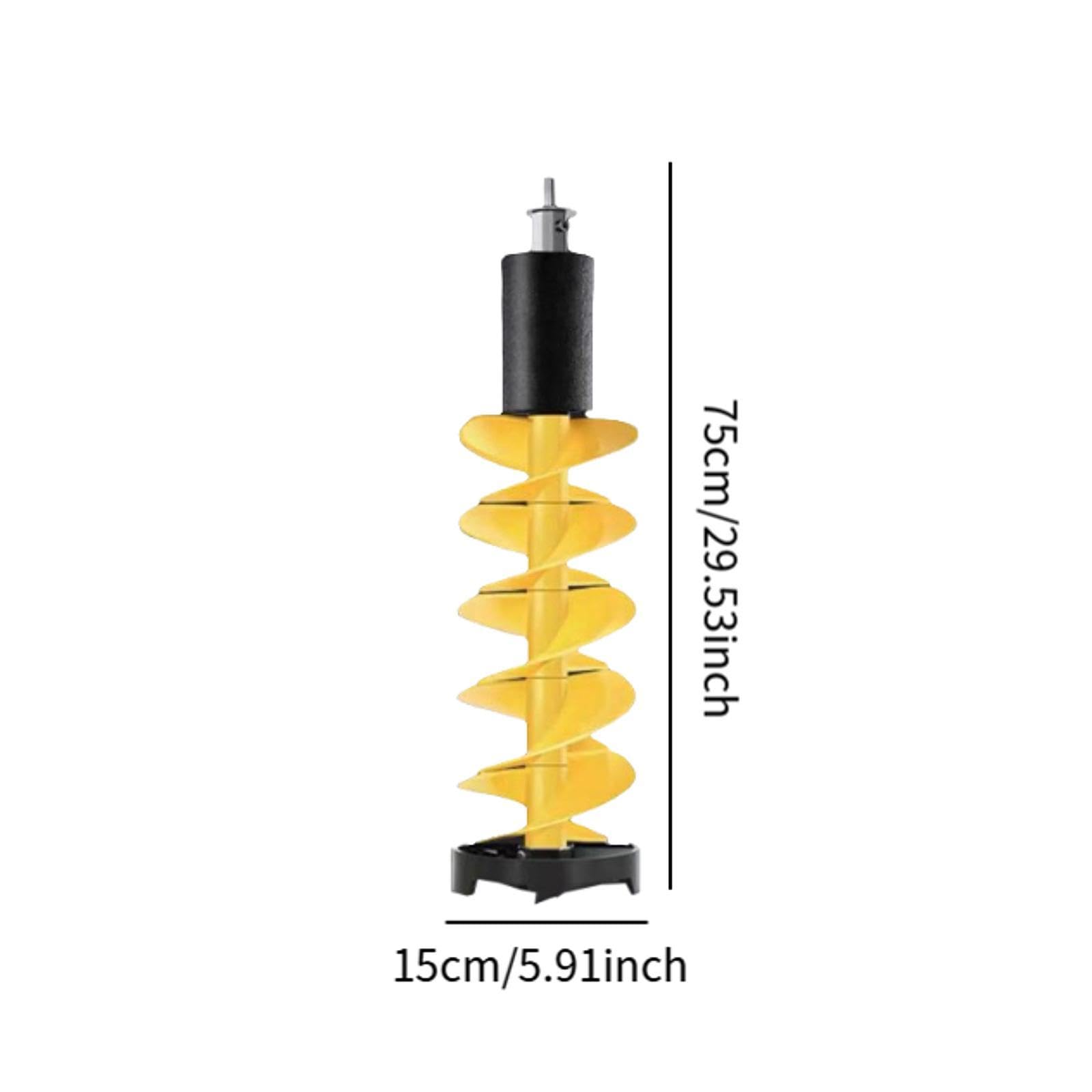 Wiertło do lodu, wiertło do połowu pod lodem, wytrzymałe akcesoria do połowu pod lodem, świder do lodu do wędkowania morskiego, sporty zimowe, artykuły outdoorowe, 75 cm żółty spławik