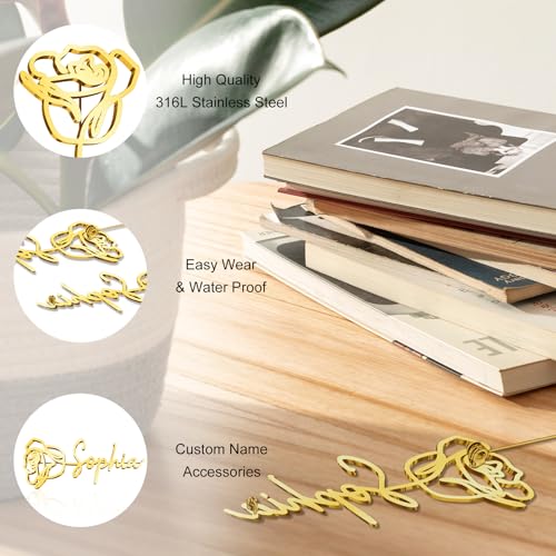 Image of Custom Lapel Pin for Women Men - Name Brooch Pin Personalized Stainless Steel for Wedding Business Party - Gold /Silver /Black Customized Jewelry Gifts
