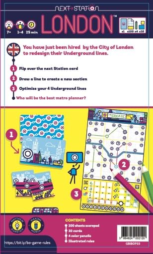 Image of Blue Orange Next Station London Board Game, 1-4 Players, Ages 8+, 25 Min Play Time, 2023 Game of The Year Nominee