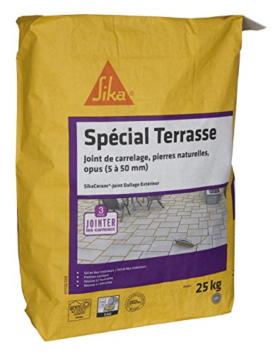 SikaCeram Joint Dallage Extérieur, Mortier joint de carrelage de largeur 5 à  50mm spécial terrasse (CG2WA), 25kg, Gris