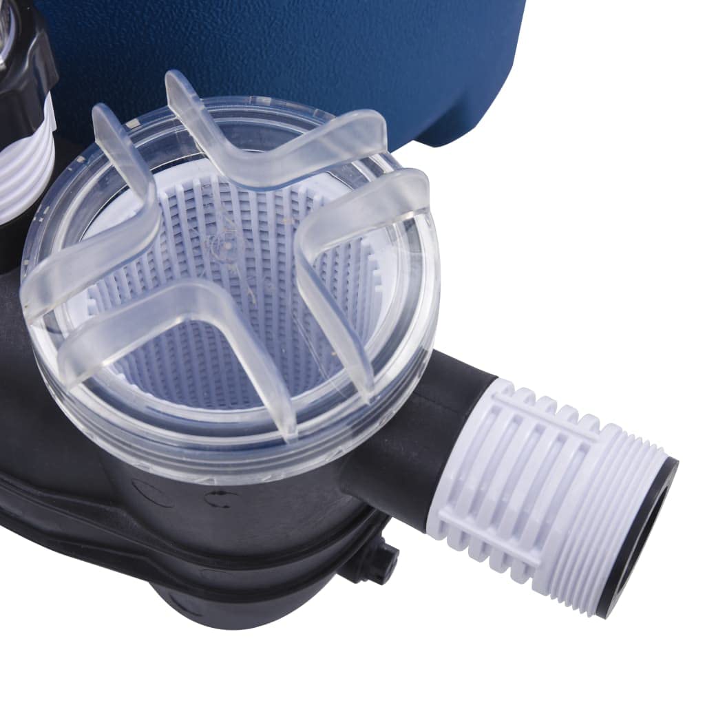 Impianto filtrante a sabbia per piscina 10980 l/h con timer, 530 W, pompa filtro a sabbia per piscine fuori terra, valvola a 7 vie, attacco 32/38 mm, set di filtri per piscina, blu