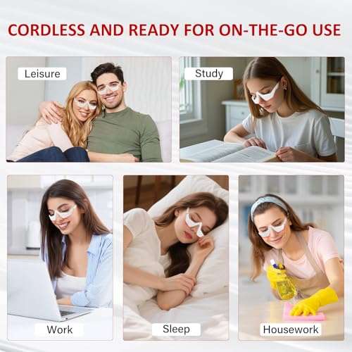 Under Eye Red Light Therapy Device,650nm Red Light Therapy for Eyes Glasses, Microcurrent Eye Massager Mask for Dark Circles, Smoother Fine Lines & Puffiness, Home Skincare - Image 7