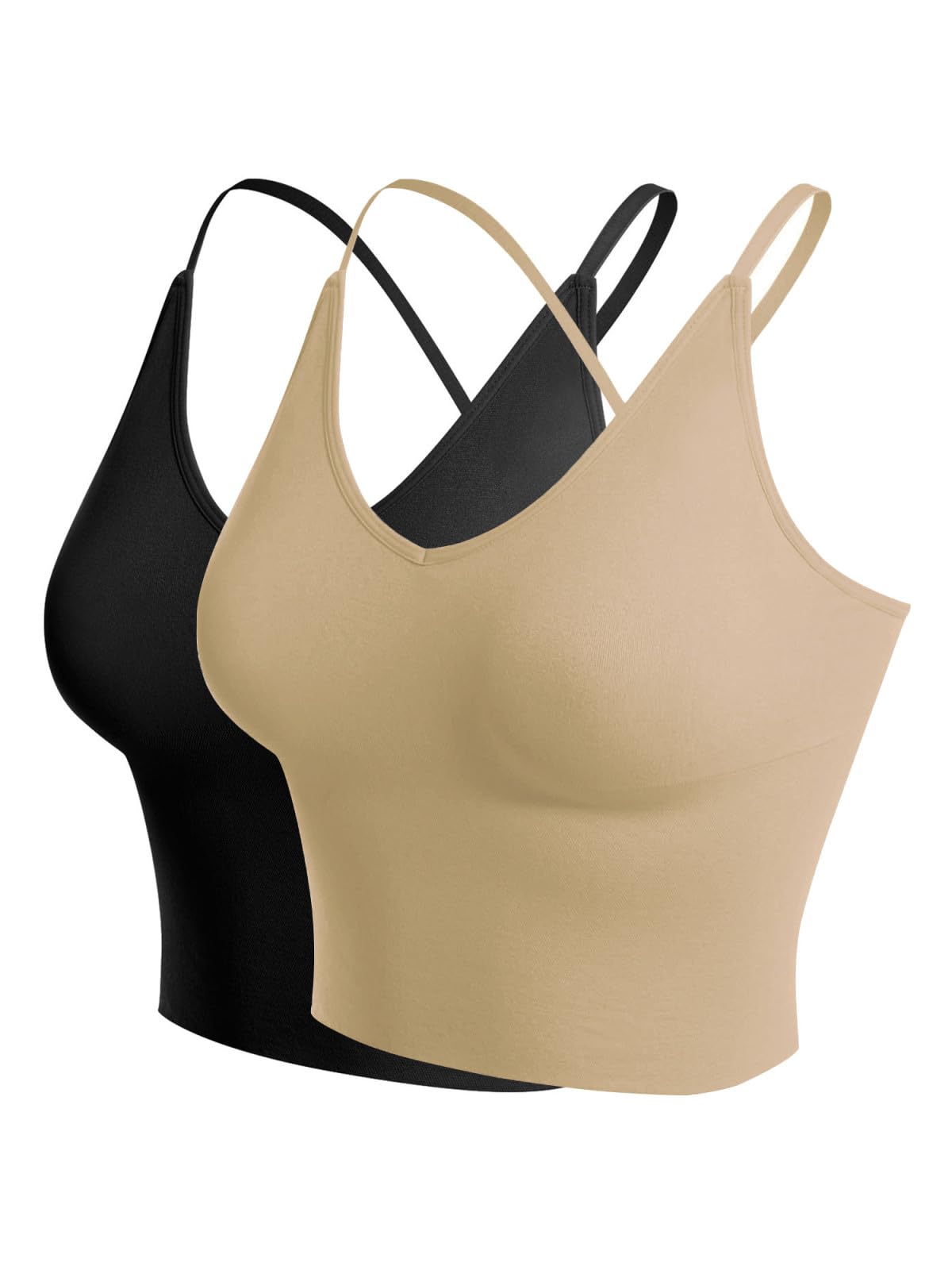 Design by Olivia Women's Padded Sports Bra Longline Workout Crop Top