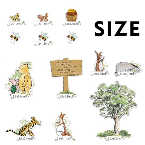 Winnie Cake Toppers for Baby Shower Decorations 13pcs Classic Cake Cupcake Toppers for Birthday Party Cake Decorations