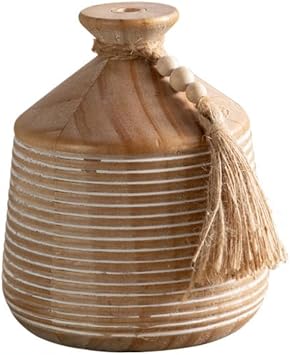 Handmade Wooden vase Japanese Tea Room Solid Wood Carved Dried Flower Ornaments Log Style Bed and Breakfast Pottery Shop Decoration A2578