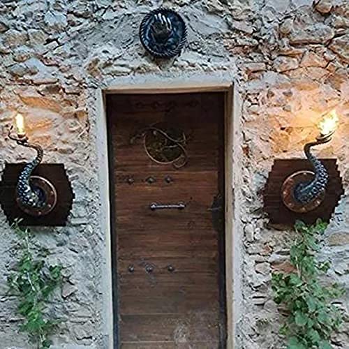 Image of Resin Wall Lamp, Retro Octopus Electric Light Resin Wall Lamp Creative Tentacle Monster Wall Hanging Octopus Tentacle Lamp Holder Home Decoration, Suitable for Bars, Cafes, Corridors, Entrances, Attic