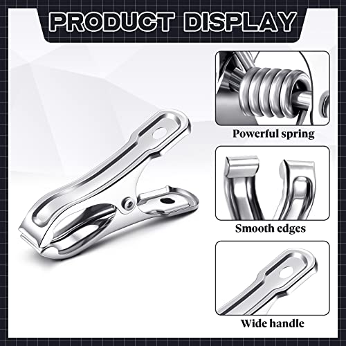 100 Pcs Stainless Steel Greenhouse Clamps Heavy Duty Garden Clips Green House Clips With Large Open Greenhouse Clips For Netting Sturdy Plant Cover Clips Metal Clothes Pins For Fixing Netting Cover #TOP2