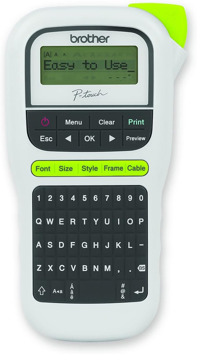 Brother P-Touch, PTH110BP, Easy Portable Label Maker Bundle (4 Label Tapes Included), White, Small