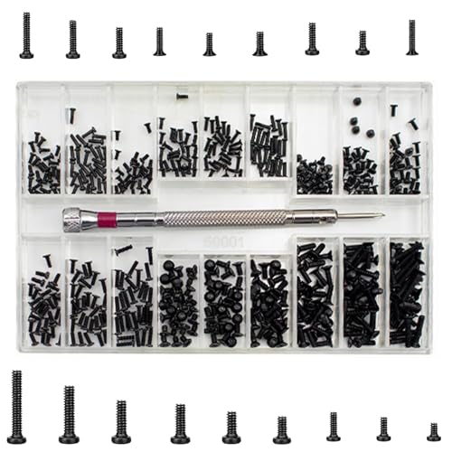 500-Piece Micro Screw Assortment Kit for Precision Repairs on Electronics Eyeglasses and Small Devices - Stainless Steel Fasteners