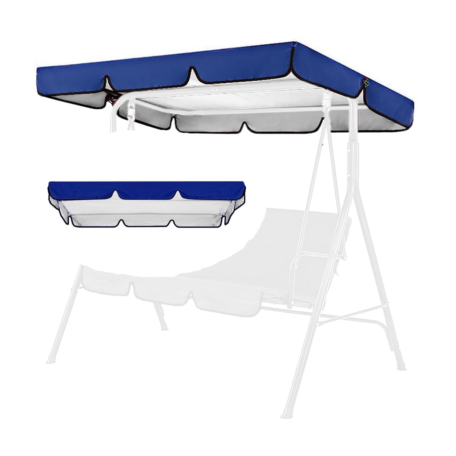Toldo para columpio impermeable 210D azul: máxima protección exterior de 249x185 cm
