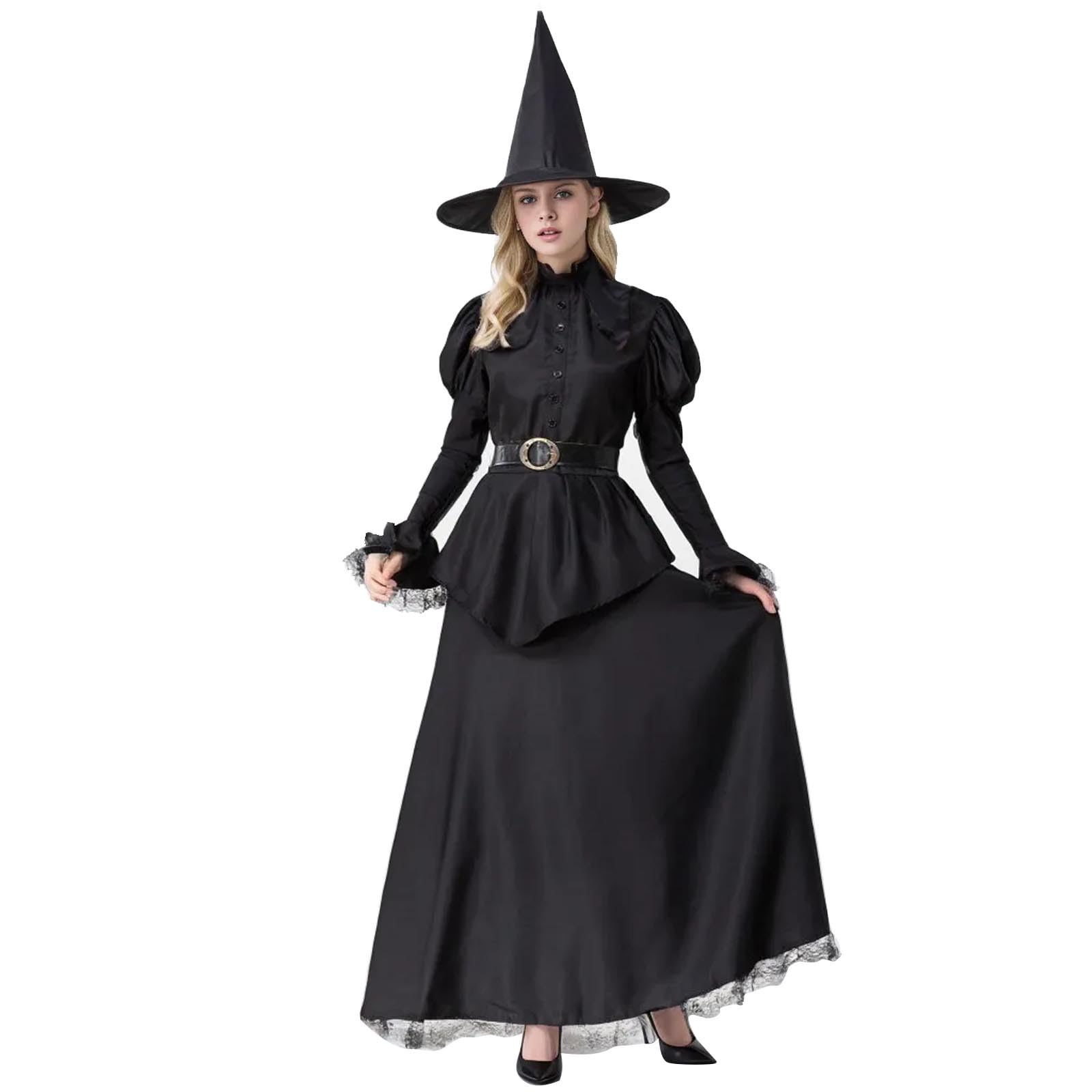 Genérico Vestido Otoño Mujer Halloween Disfraz Mujer - Vestido Medieval para Mujer con Cordones sobre Vestidos Largos Cosplay Vestido Retro