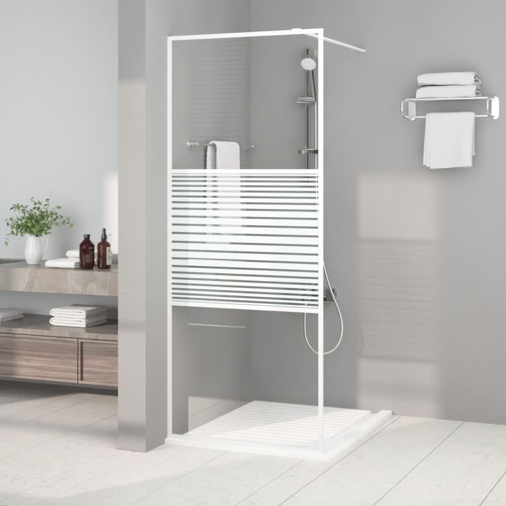 Walkin - Parete doccia per doccia a pavimento, 80 x 195 cm, in vetro trasparente ESG, con telaio in alluminio, regolabile, paraspruzzi, parete divisoria in vetro, telaio profilato stabile