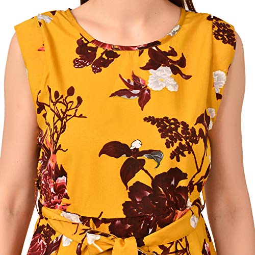 Image of Women's Sleeveless Peplum Top with Waist Tie Belt