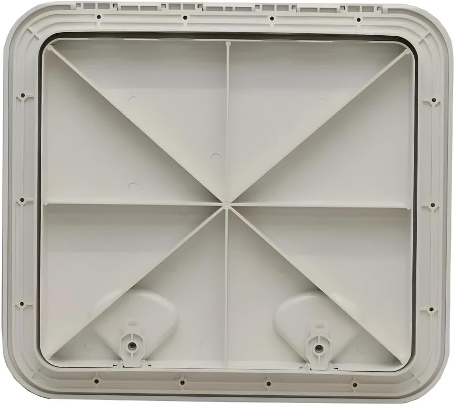 SEAFLO Marine Boat Deck Rectangular Access Hatch - White/Black, Lock and Key/Regular