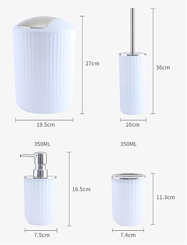 Miniatura 2 de REFKIT Cuarto de baño de seis piezas Set de suministros de baño Kit Dental Set de lavado de taza de enjuague bucal (color  blanco, tamaño 1)