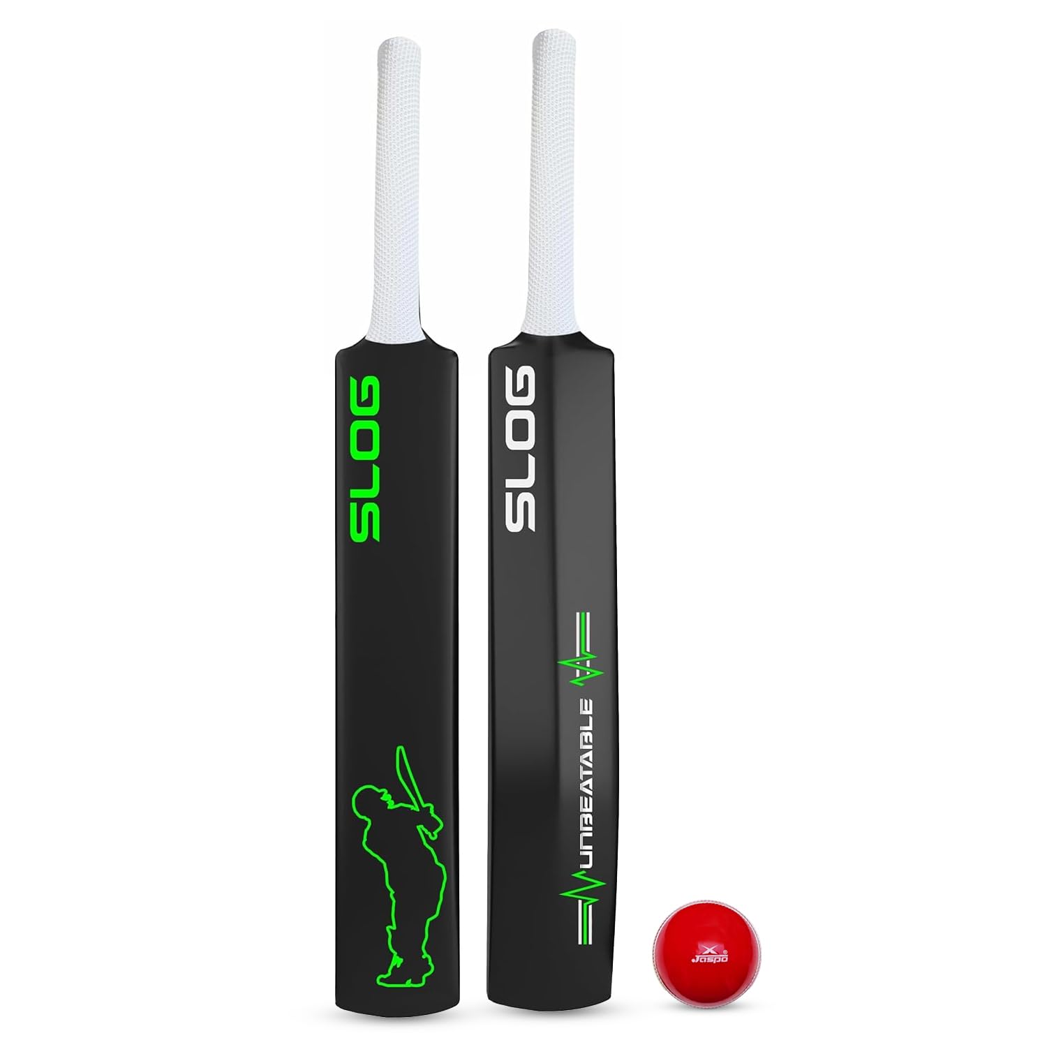 Jaspo Slog Plastic Cricket Kit | 34 Inch Bat Specially Designed for Tennis Ball & Wind Ball | Durable Cricket Set for Kids, Beginners & Casual Play | (Slog Bat with 1pc Ball)