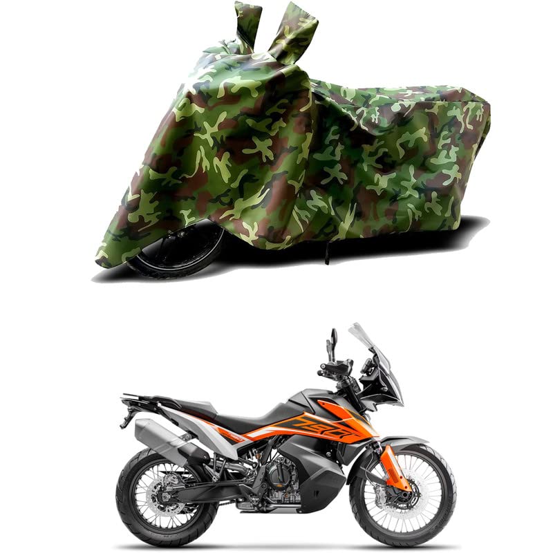 Image of 100% Water Resistant Bike Scooty Two Wheeler Body Cover Compatible for KTM 790 Adventure STD /UV-Rays /Heat Protection /Birds Dropping /Scratchproof /Dust Proof /Waterproof /All Varient[Green MJ]