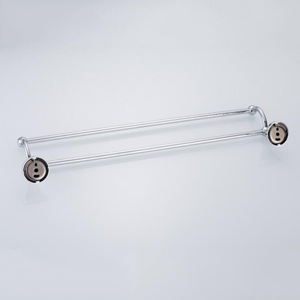 Double porte-serviettes rétro pour salle de bain - 60 cm - Double couche - En laiton (chromé)
