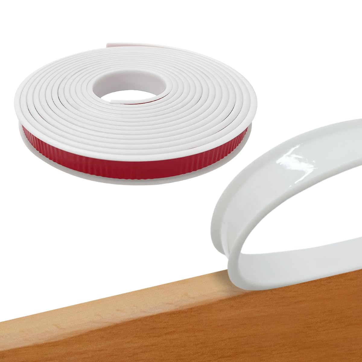 16.4ft Self Adhesive Flexible U Channel Edge Protecter,Furniture Veneer Rubber Edge Banding,TPE Flexible Furniture Edge Protector for Cabinet Repair