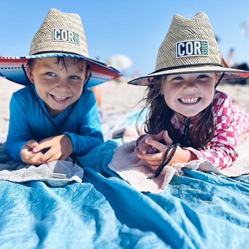 COR Surf Kids Straw Hat Summer Beach Hat for Boys and Girls Classic Lifeguard Sun Hat (Kauai, 54 CM)3
