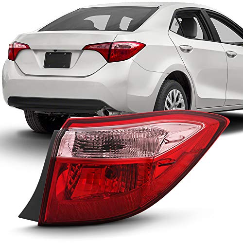 ACANII - For 2017-2019 Toyota Corolla Sedan Red/Pink Outer Tail Light Lamp Assembly Replacement Right Passenger Side