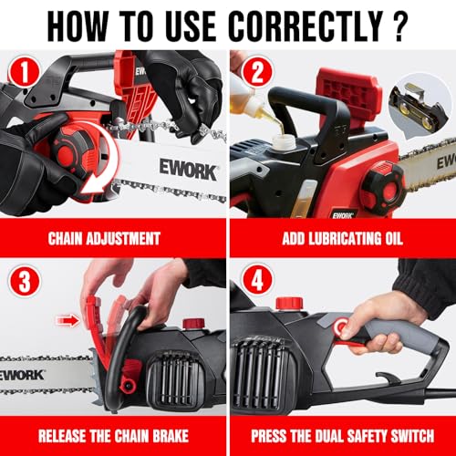 EWORK 15-Amp 16-Inch Electric Chainsaw