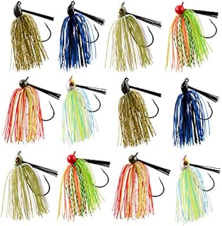 Bass Fishing Jigs Set - Flipping Jigs Weedless Bass Lures Swim Jigs Football Jigs with Silicone Skirts Fishing Lure Kit