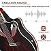 Ktaxon 41in Acoustic-Electric Guitar, 6 String Cutaway Guitar with EQ-7545R Bass Preamp with Four-Band EQ, Unique Round-back Design, Fantastic Touch, Accurate Tune and Unmatched Sound (Red)