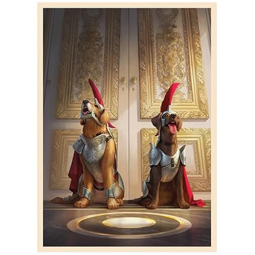 Fantasy North - Duke and Duchess - Royal Hounds - Dogs - 100 Textured Matte TCG Card Sleeves - Fits Magic MTG Commander Pokemon and Other Card Games - Playing Card Sleeves