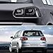 VLAND Led Tail lights Compatible with Golf 6 MK6 2010-2014, Full LED Rear Lamp Assembly with Sequential Turn Signal, Brake, DRL, Reverse and Fog Light, Smoke Lens