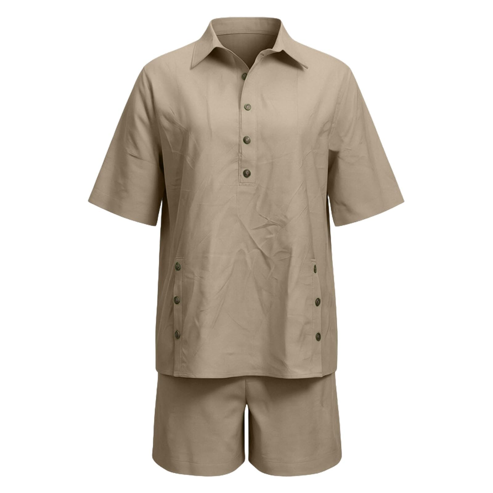 Ensemble Short Femme ete Chic - Vetement Femme éTé Ensemble Deux PièCes DéContracté D'éTé Chemise à Manches Courtes et Short Ample Confortable à Porter