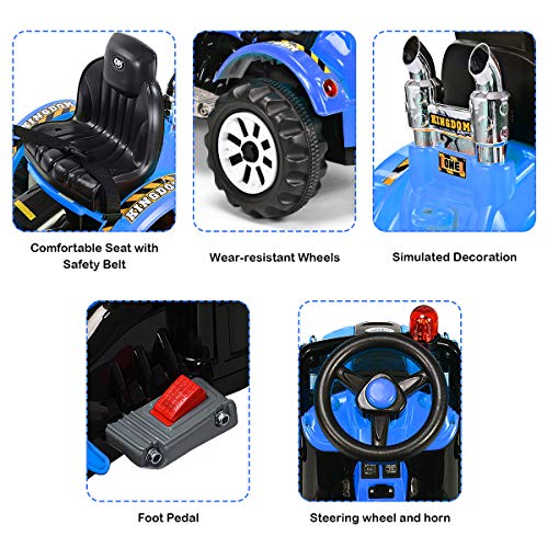 image for Costzon 12V Battery Powered Kids Ride On Excavator, Electric Truck wit