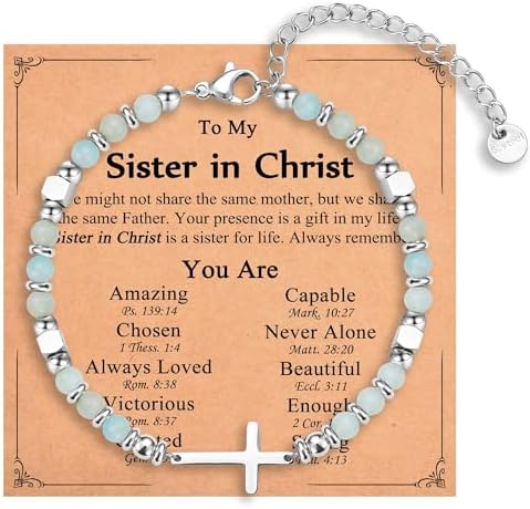 IKIATY Religious Cross Bracelet for Women Girls, Christian Gifts ...