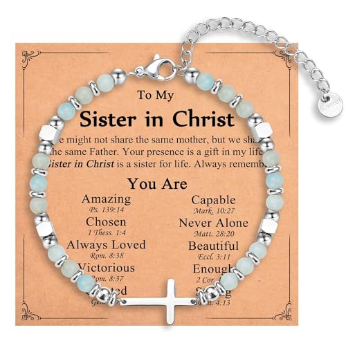 Image of Religious Cross Bracelet for Women Girls, Christian Gifts for Daughter Granddaughter Sister in Christ Friend Niece on Birthday Christmas Easter Valentines Day Graduation