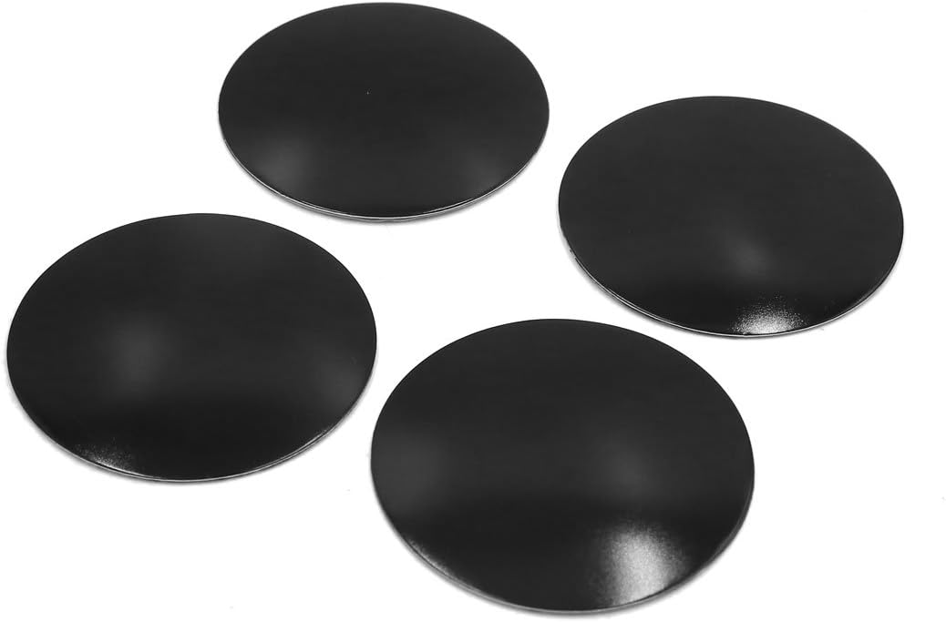 uxcell 4Pcs 60mm Dia Black Aluminum Alloy Car Wheel Sticker Hub Caps Centre Cover Decor