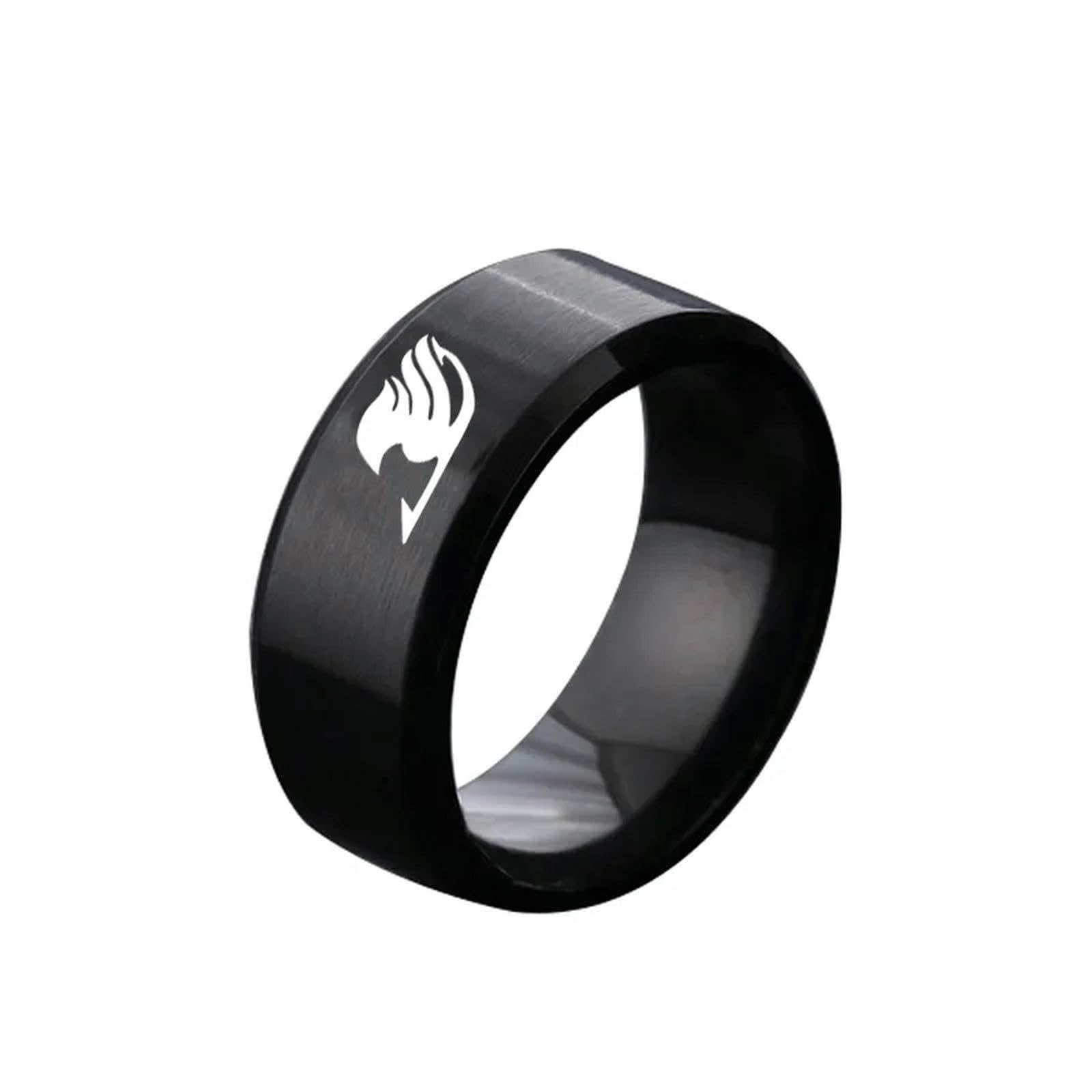 XJruixi Bxzyrt Japanese Anime Fairy Tail Rings Tattoo Badge Enamel Cartoon Stainless Steel Ring Fashion Cosplay Jewelry For Women Men