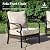 HERA'S HOUSE 4 Piece Metal Patio Furniture Set, All Weather Outdoor Conversation Set with 3 Seat Sofa, 2 x Cushioned Fixed Chair & Coffee Table, Seats 5 for Backyard, Garden, Deck, Beige