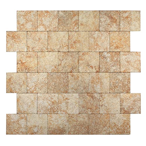 Yipscazo Backsplash Peel And Stick Tile, Stick On Tile For Kitchen Backsplash, Bathroom Vanities, Fireplace Décor, Laundry Table(12" X 12", 10 Sheets,Earthy Gold) #TOP6