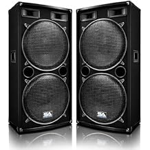Seismic Audio - Pair of Dual 15" PA DJ SPEAKERS 1000 Watts PRO AUDIO - Band, Bar, Wedding, Church