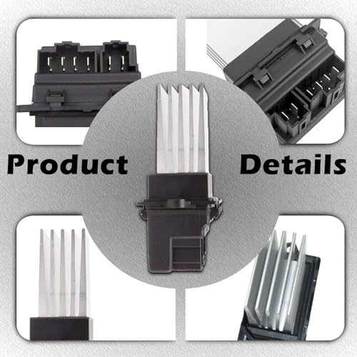 Image of Front Auto Temp HVAC Blower Motor Resistor Compatible with Chrysler Pacifica Town & Country Voyager Caravan Grand Caravan Durango Nitro - Commander Grand Cherokee Liberty Replaces 4885482AA RU-638