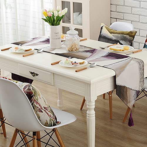 Chemin de table triangle abstrait vintage violet en polyester WXKAGF - 6