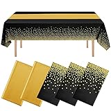 🥂 Diseño único: decore su evento de fiesta con el lujoso camino de mesa satinado y los manteles rectangulares desechables con puntos negros y dorados, y agregue un ambiente romántico y elegante a su evento, que parecerá espectacular en su fiesta. Nuestro juego de manteles y caminos de mesa es la elección perfecta para todos los temas de fiesta, alegra tu cena especial, hace que tu momento especial sea más memorable.