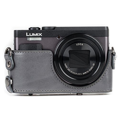 Funda de cuero MegaGear para cámara Panasonic Lumix gris miniatura 3