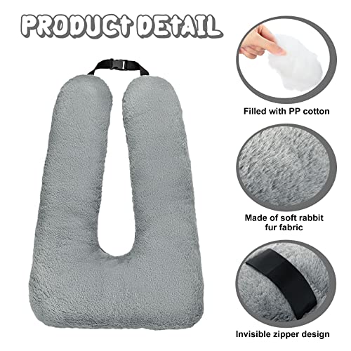 Almohadas de viaje para auto cuello y cuerpo 2 pcs gris miniatura 3