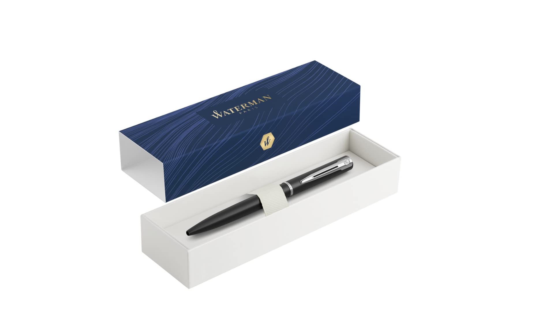regalo grabado Bolígrafo Waterman Azul Personalizado Tinta Azul Láser | Bolígrafo Waterman Azul, Grabado láser de texto en el clip, Cuerpo de metal, Mecanismo de botón, Estuche Waterman incluido