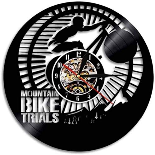 Vinyl Schallplatte Wanduhr Quarzuhr Mountainbike Original Geschenkidee für Sie oder Ihn Original Wand Home Decor 12 Zoll Vinyl Uhr